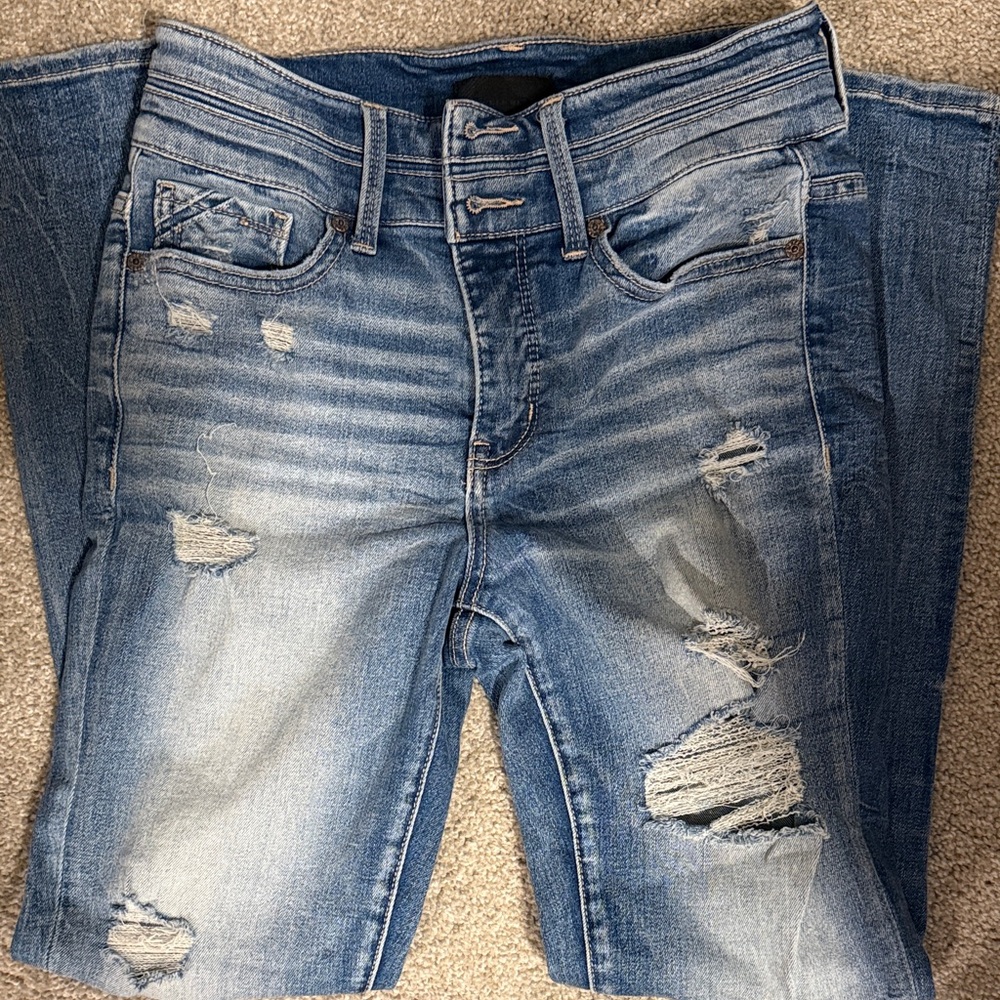 Buckle Black Distressed Blue Jeans Fit No 75